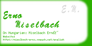 erno miselbach business card